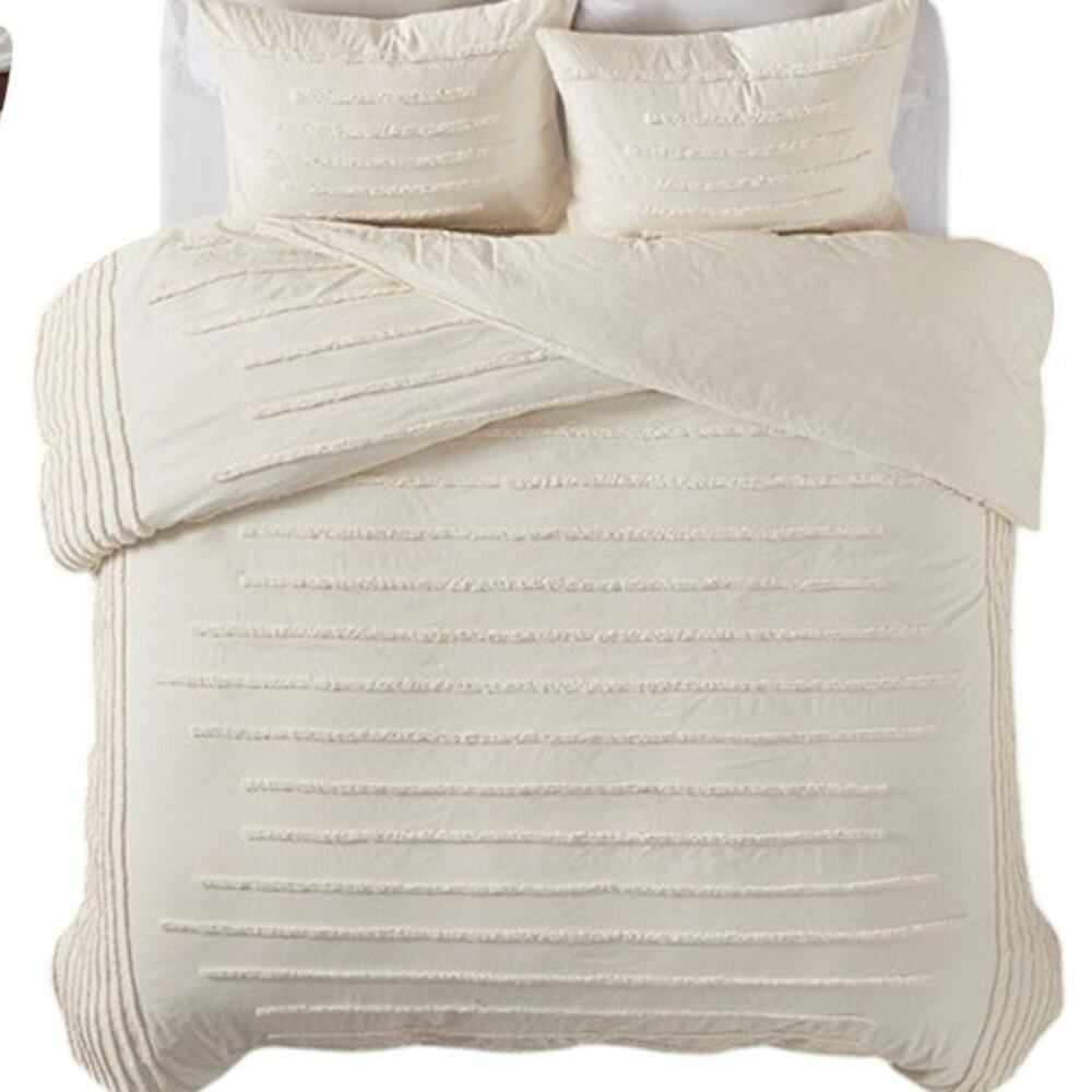 Urban Habitat NWT Mercer 3 Piece Cotton Chenille Duvet Cover Set Full/Queen